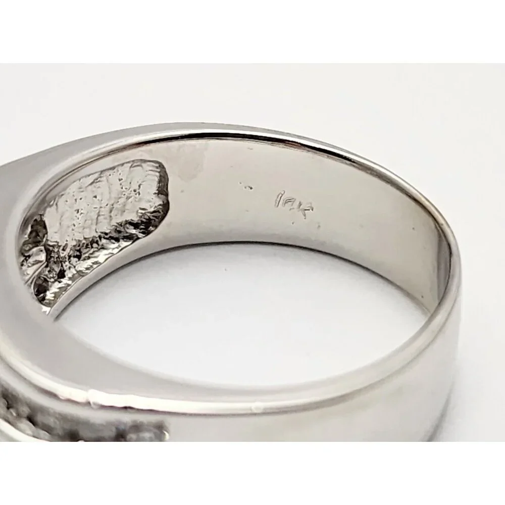 Unique 14K Karat Solid White Gold Designer Diamond Men's Ring Size 11.5 - 2.60ct